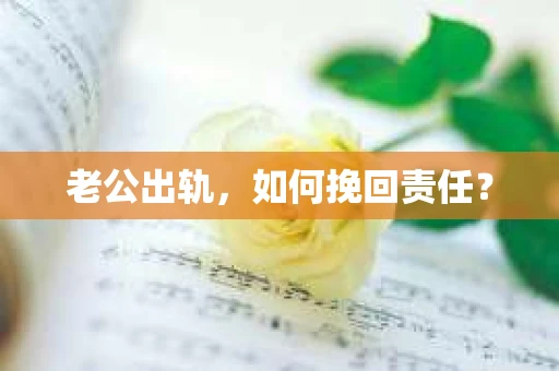 老公出轨，如何挽回责任？