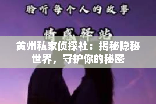 黄州私家侦探社：揭秘隐秘世界，守护你的秘密