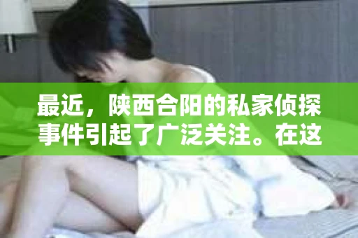 最近，陕西合阳的私家侦探事件引起了广泛关注。在这个信息爆炸的时代，隐私保护显得尤为重要。今天，我们就来聊聊这个事件，看看它背后的一些故事。