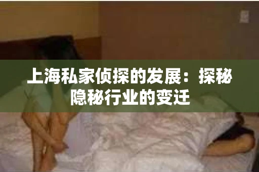 上海私家侦探的发展：探秘隐秘行业的变迁