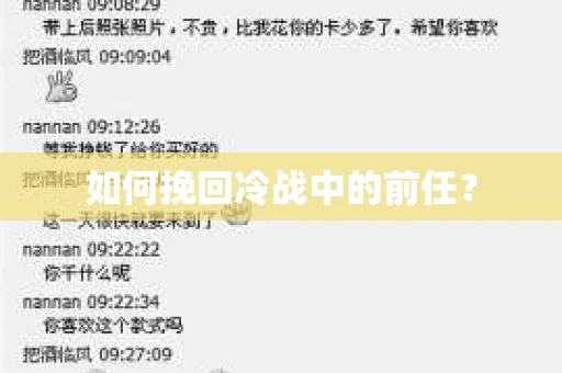 如何挽回冷战中的前任? 如何挽回冷战中的前任?